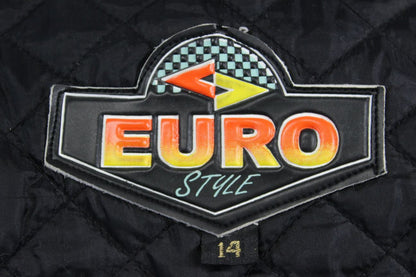 EURO STYLE LEATHER BIKER JACKET + REMOVABLE PROTECTORS & SECOND LINING SIZE 14