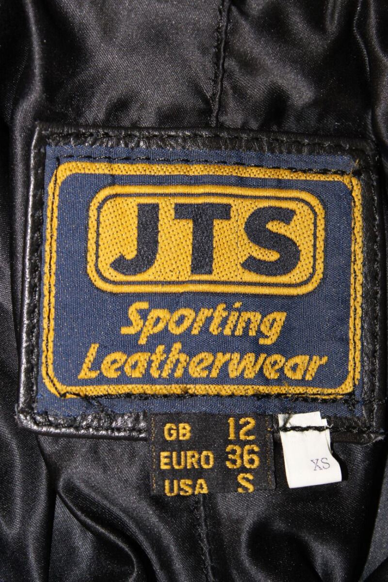 JTS BLACK LEATHER BIKER TROUSERS SIZE 12 - WAIST 26 INCHES/INSIDE LEG 26 INCHES