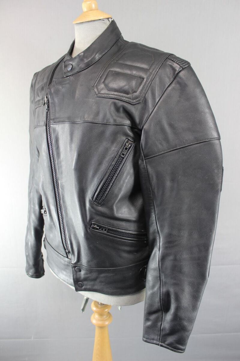 AMAZING SPORTEX MAXX BLACK LEATHER BIKER JACKET 40 INCH