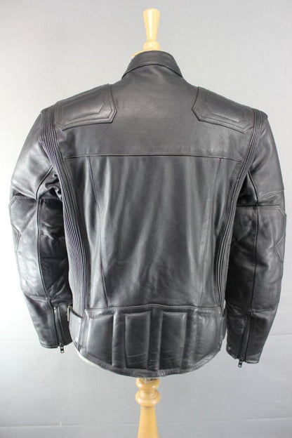 AMAZING SPORTEX MAXX BLACK LEATHER BIKER JACKET 40 INCH