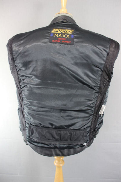 AMAZING SPORTEX MAXX BLACK LEATHER BIKER JACKET 40 INCH