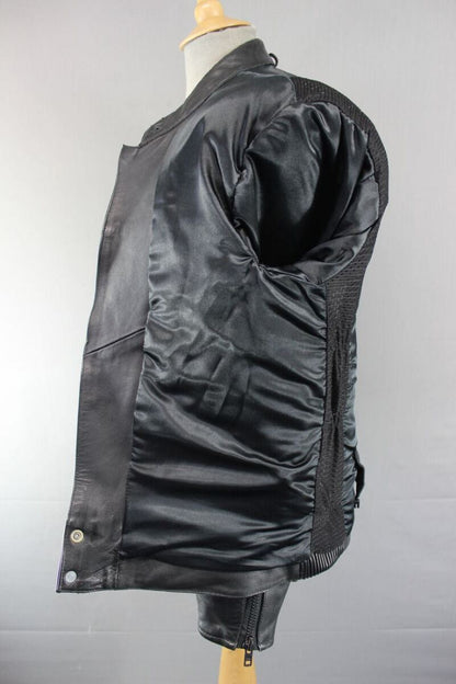 AMAZING SPORTEX MAXX BLACK LEATHER BIKER JACKET 40 INCH