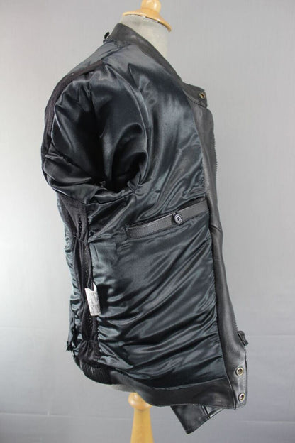 AMAZING SPORTEX MAXX BLACK LEATHER BIKER JACKET 40 INCH