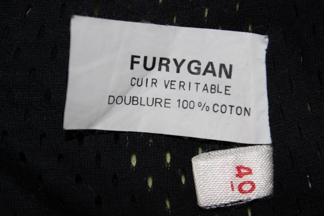 FURYGAN LEATHER BIKER TROUSERS + CE KNEE PROTECTORS WAIST 28 IN/INSIDE LEG 28 IN