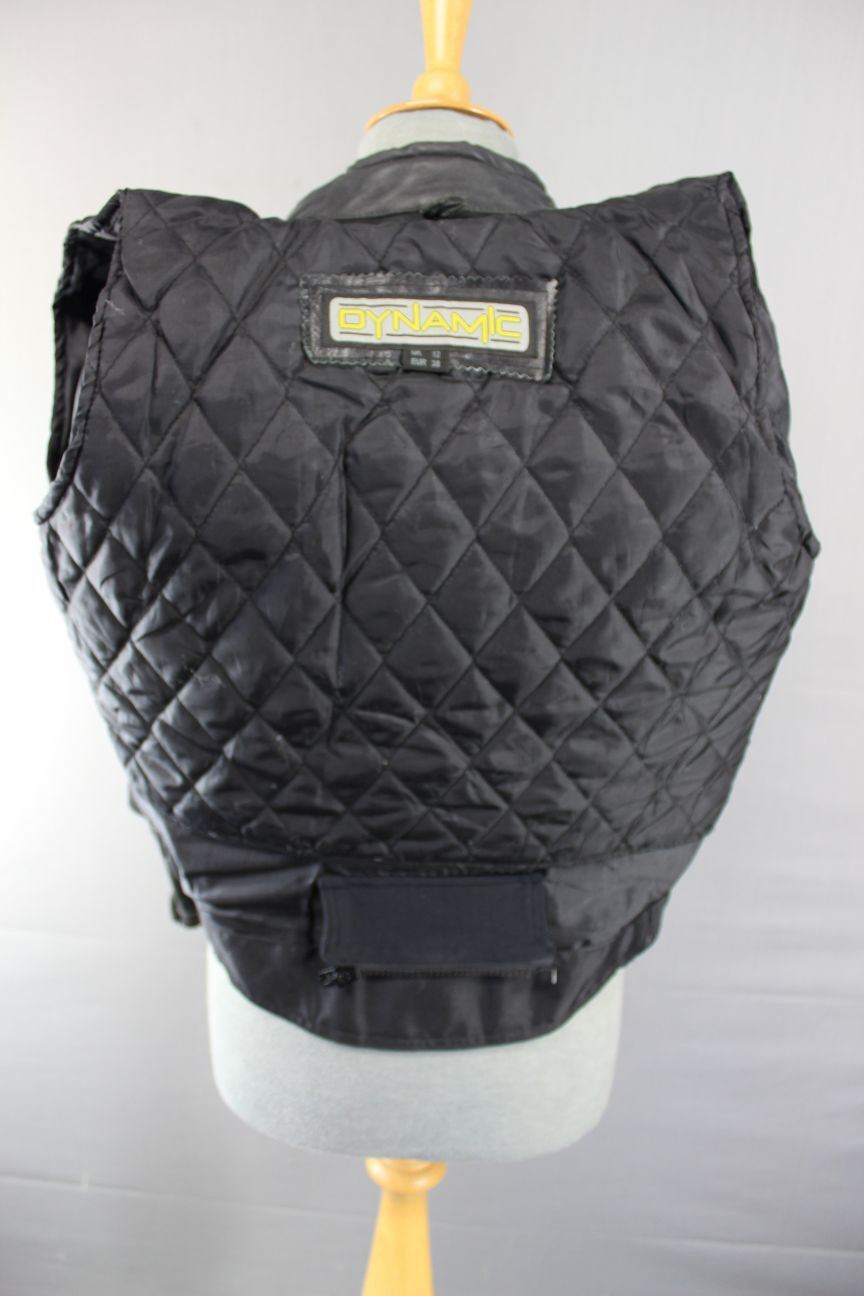 BLACK LEATHER DYNAMIC BIKER JACKET WITH BACK PROTECTOR & SECOND LINING SIZE 12