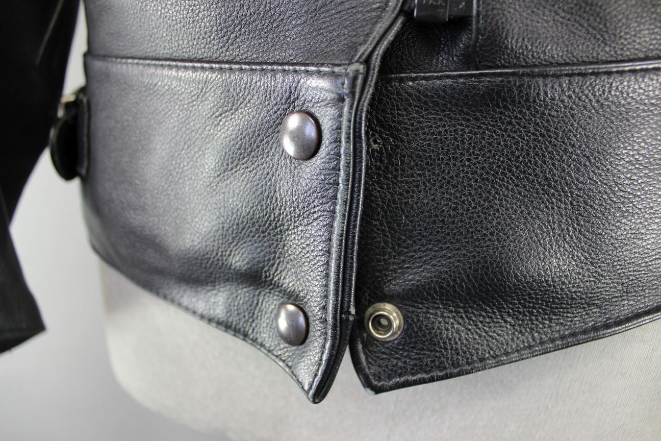 CLASSIC BRITISH MADE SPORTEX DOLOMITE BLACK LEATHER BIKER JACKET SIZE 16