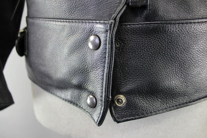 CLASSIC BRITISH MADE SPORTEX DOLOMITE BLACK LEATHER BIKER JACKET SIZE 16