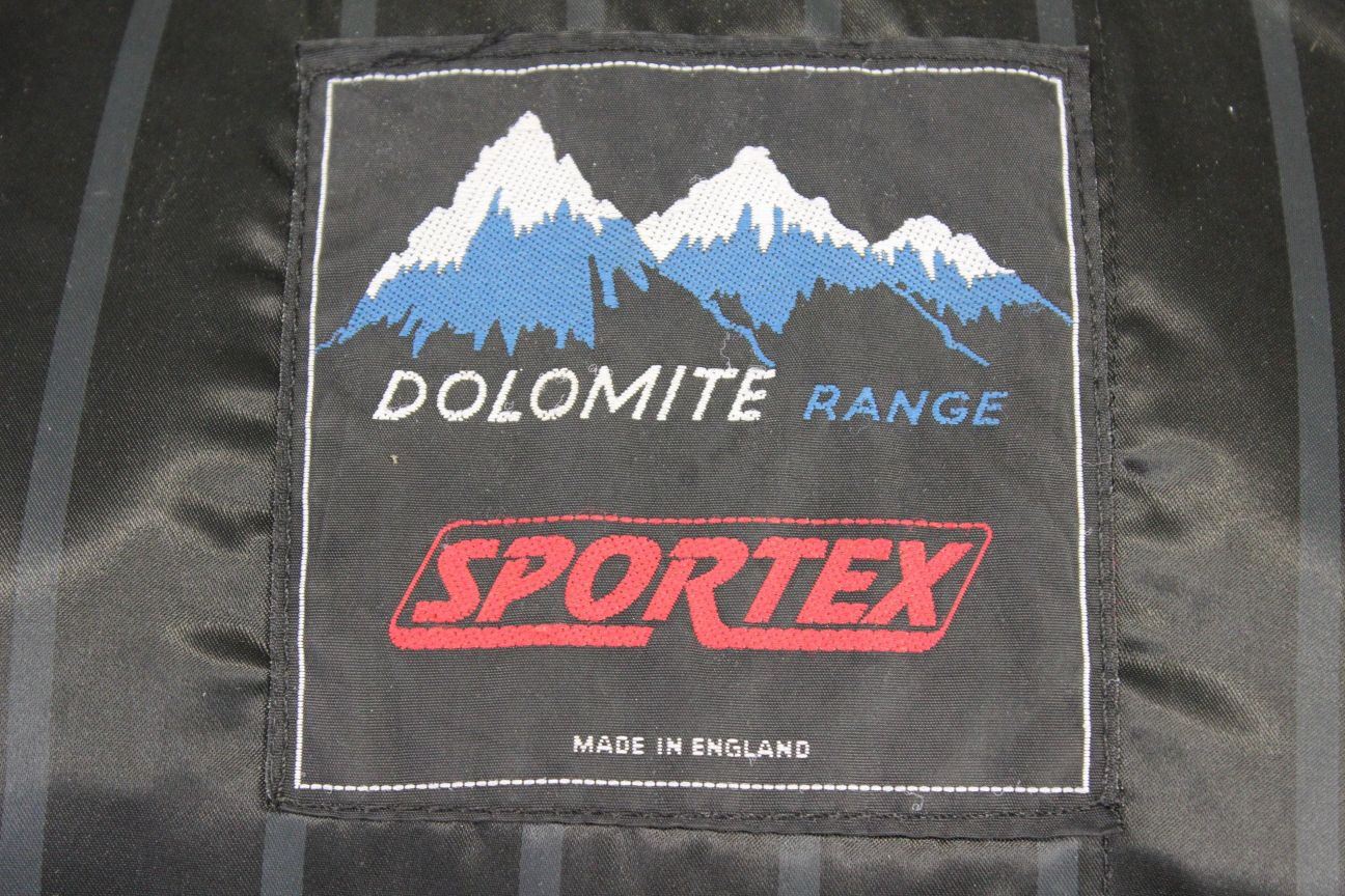 CLASSIC BRITISH MADE SPORTEX DOLOMITE BLACK LEATHER BIKER JACKET SIZE 16