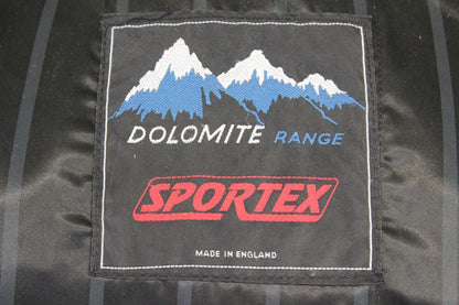 CLASSIC BRITISH MADE SPORTEX DOLOMITE BLACK LEATHER BIKER JACKET SIZE 16