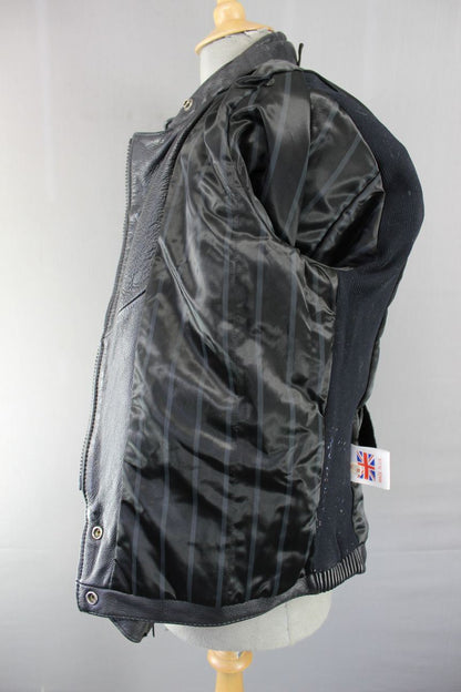 CLASSIC BRITISH MADE SPORTEX DOLOMITE BLACK LEATHER BIKER JACKET SIZE 16