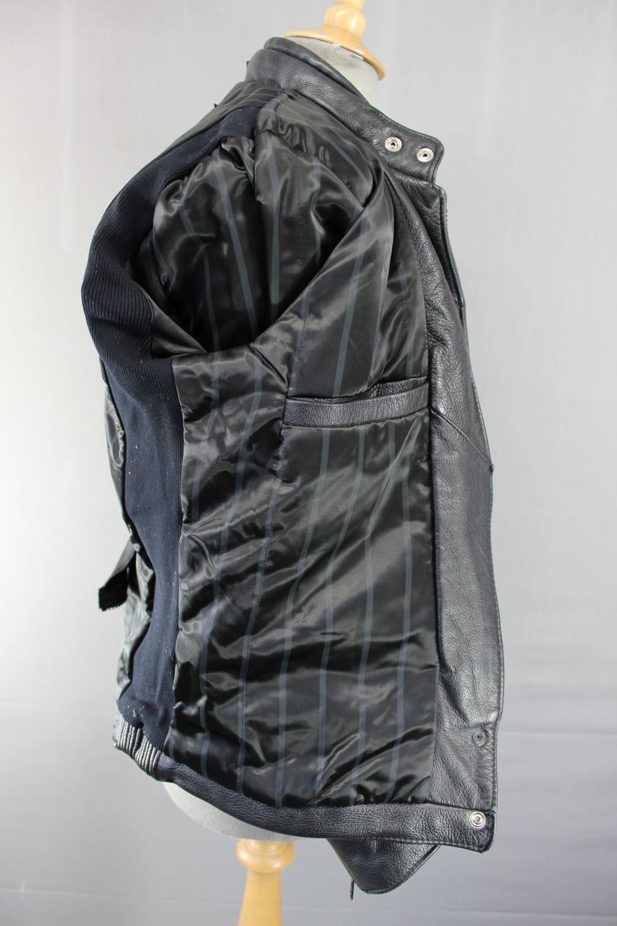 CLASSIC BRITISH MADE SPORTEX DOLOMITE BLACK LEATHER BIKER JACKET SIZE 16