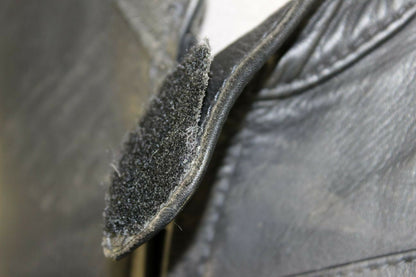 CLASSIC BLACK LEATHER BIKER JACKET 38 INCH