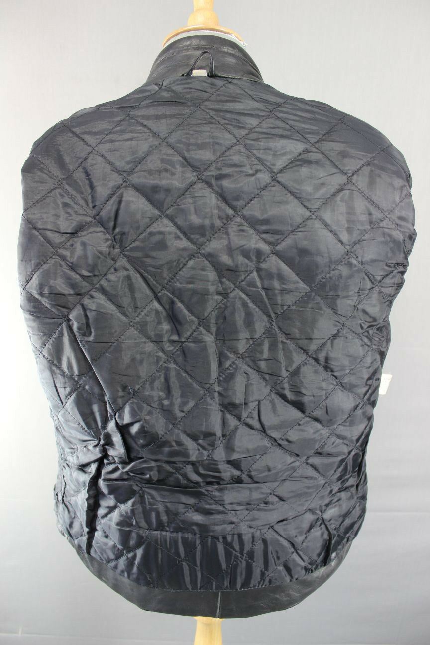 CLASSIC BLACK LEATHER BIKER JACKET 38 INCH
