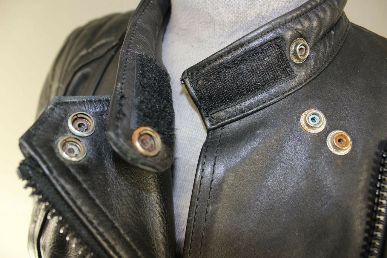 SUPERB QUALITY BLACK LEATHER SPORTEX A5 BIKER JACKET: SIZE 14