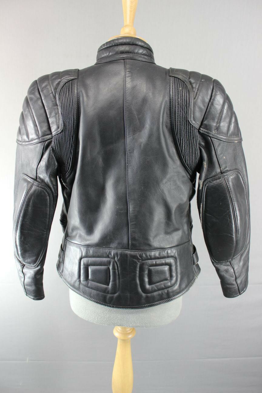 SUPERB QUALITY BLACK LEATHER SPORTEX A5 BIKER JACKET: SIZE 14