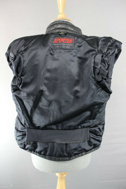 SUPERB QUALITY BLACK LEATHER SPORTEX A5 BIKER JACKET: SIZE 14