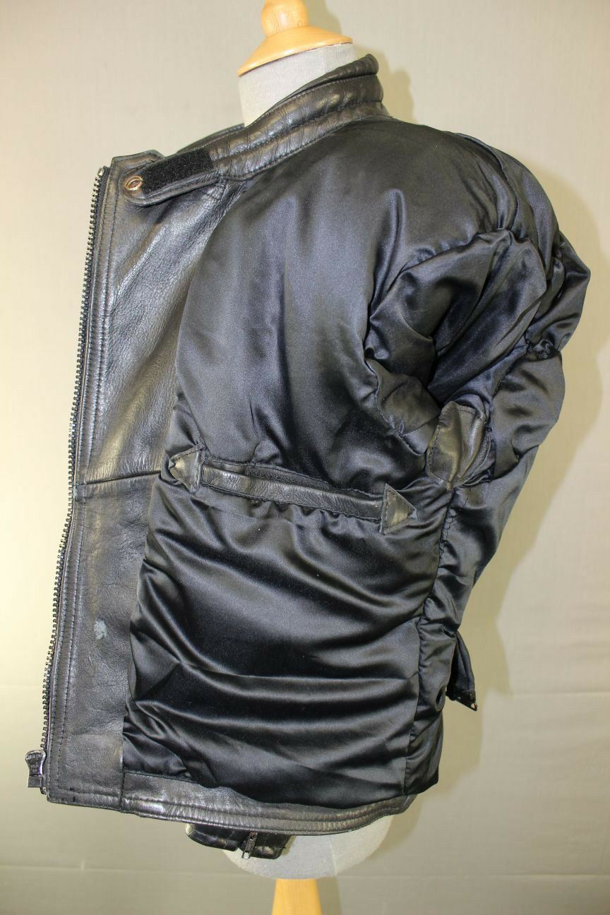 SUPERB QUALITY BLACK LEATHER SPORTEX A5 BIKER JACKET: SIZE 14