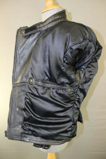 SUPERB QUALITY BLACK LEATHER SPORTEX A5 BIKER JACKET: SIZE 14
