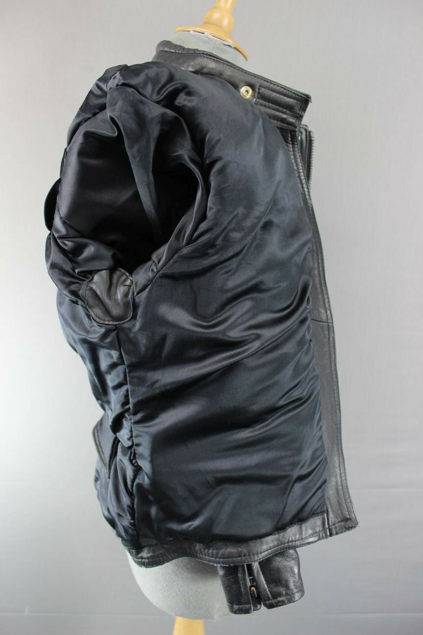 SUPERB QUALITY BLACK LEATHER SPORTEX A5 BIKER JACKET: SIZE 14