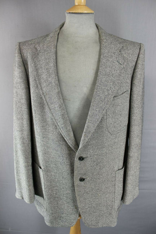 SUPERB BRITISH MADE PURE WOOL JAEGER GREY TWEED JACKET 42 INCH