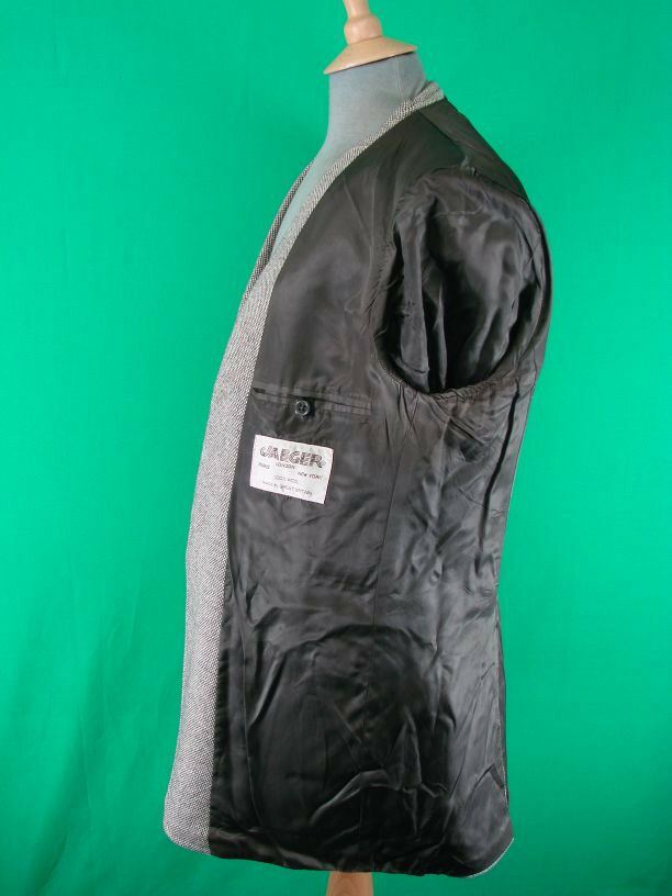 SUPERB BRITISH MADE PURE WOOL JAEGER GREY TWEED JACKET 42 INCH