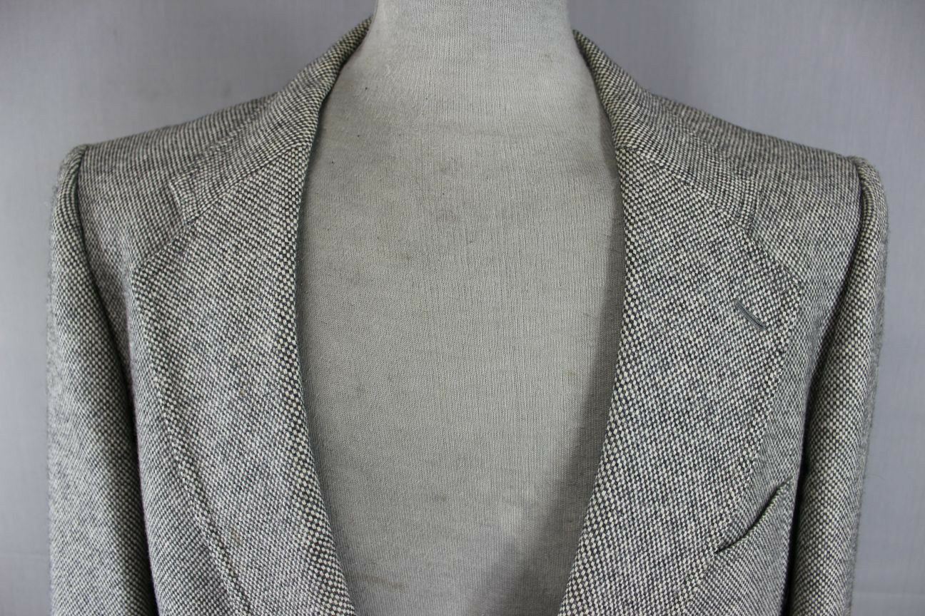 SUPERB BRITISH MADE PURE WOOL JAEGER GREY TWEED JACKET 42 INCH