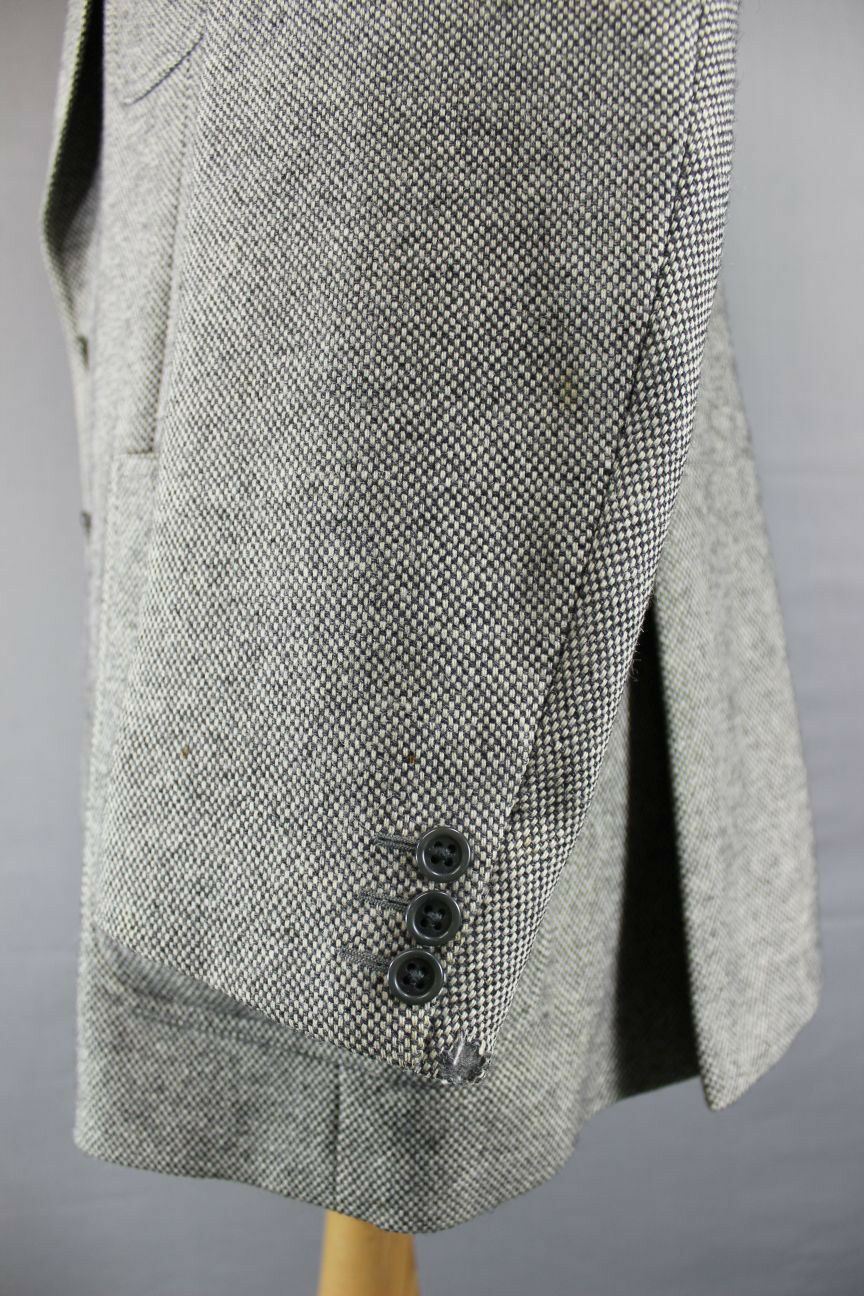 SUPERB BRITISH MADE PURE WOOL JAEGER GREY TWEED JACKET 42 INCH