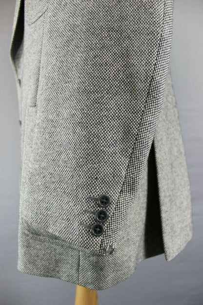SUPERB BRITISH MADE PURE WOOL JAEGER GREY TWEED JACKET 42 INCH