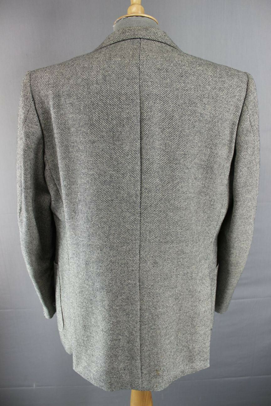 SUPERB BRITISH MADE PURE WOOL JAEGER GREY TWEED JACKET 42 INCH