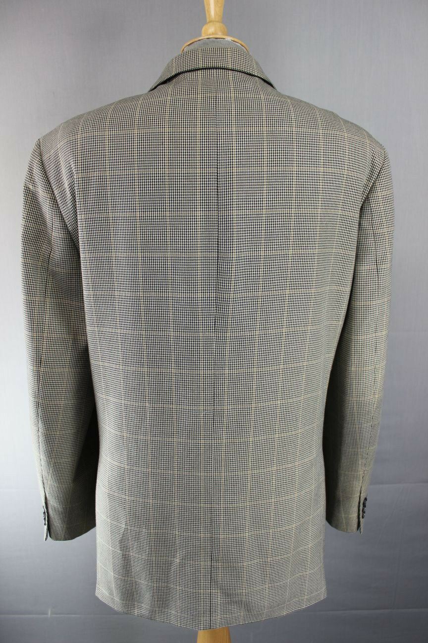 CLASSIC MARKS & SPENCER CHECKED BEIGE JACKET 46 INCH (LONG FIT) XL