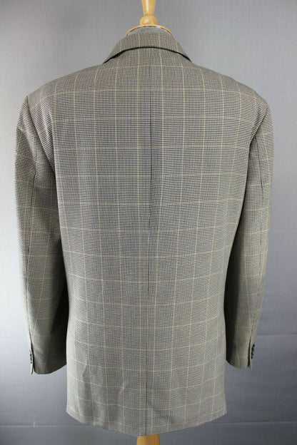 CLASSIC MARKS & SPENCER CHECKED BEIGE JACKET 46 INCH (LONG FIT) XL