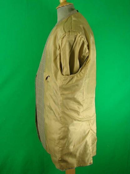 CLASSIC MARKS & SPENCER CHECKED BEIGE JACKET 46 INCH (LONG FIT) XL