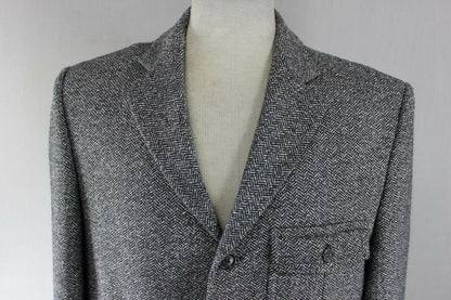U ARE U CLASSIC WOOL/POLYESTER GREY TWEED JACKET 40 INCH