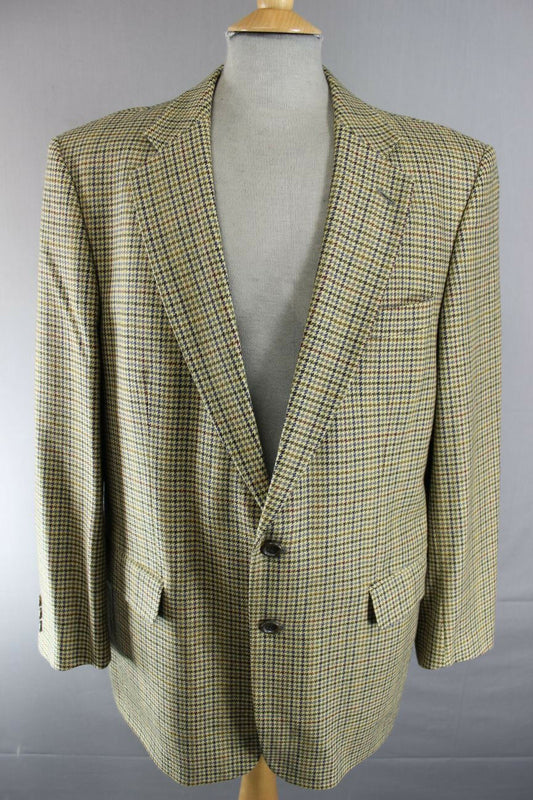 SUPERB BROOK TAVERNER PURE WOOL GREEN CHECKED JACKET 42 INCH