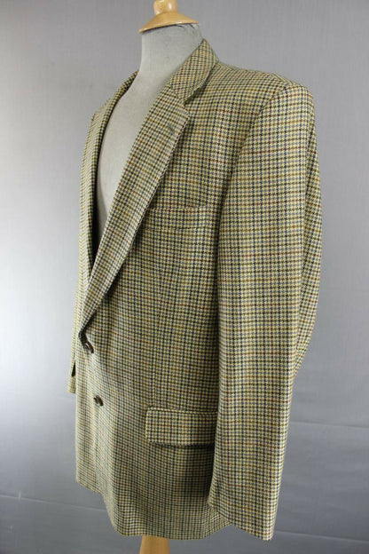 SUPERB BROOK TAVERNER PURE WOOL GREEN CHECKED JACKET 42 INCH