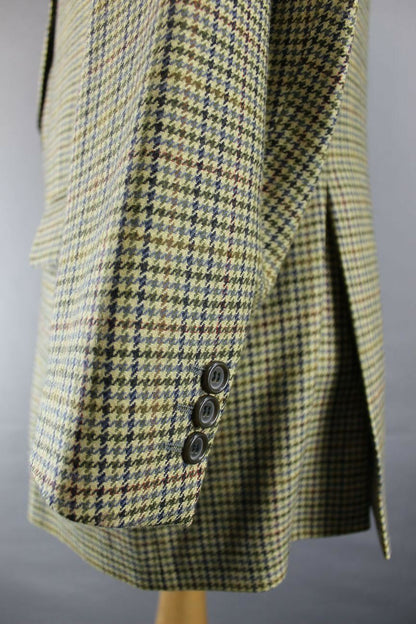 SUPERB BROOK TAVERNER PURE WOOL GREEN CHECKED JACKET 42 INCH