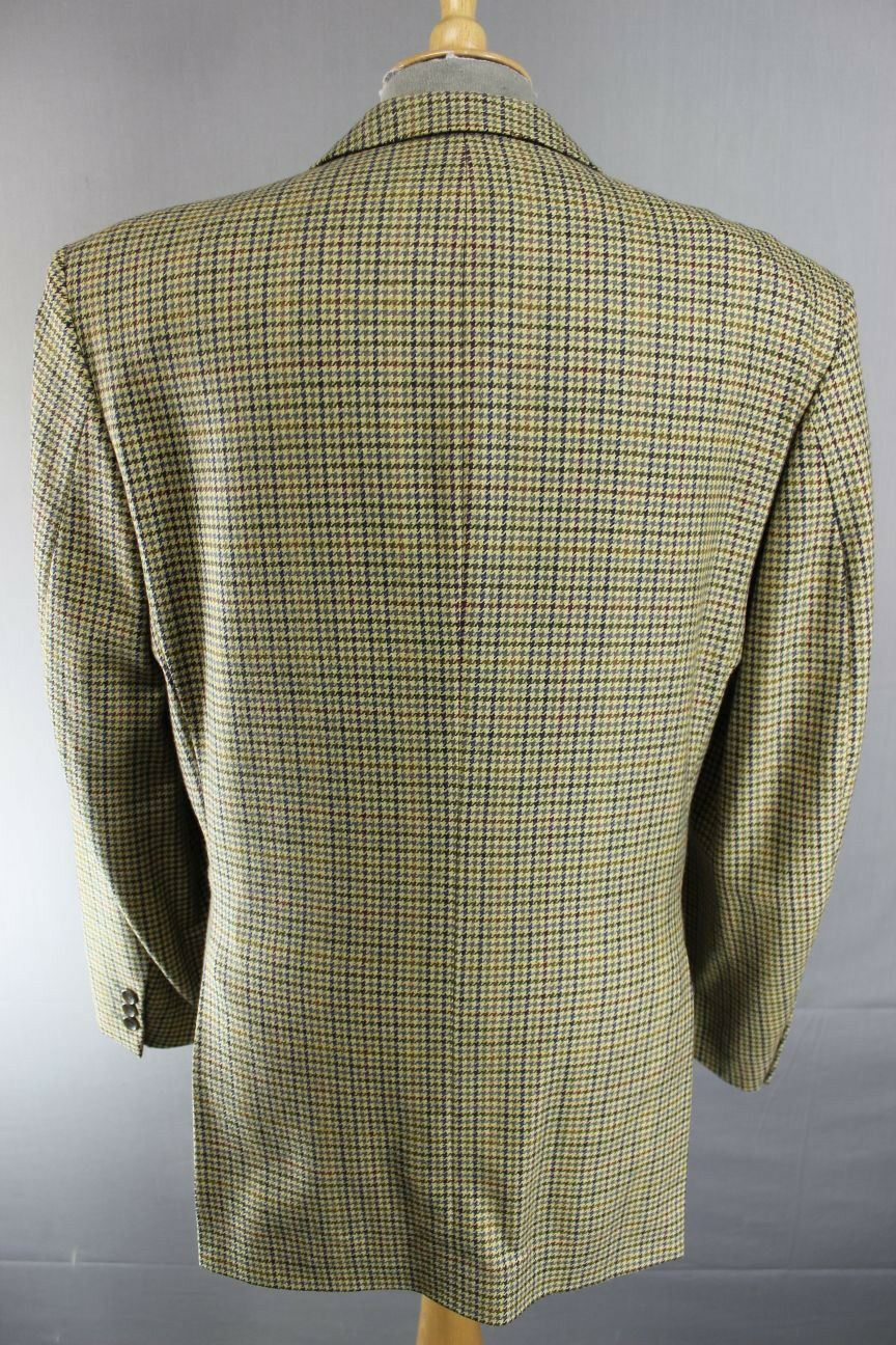 SUPERB BROOK TAVERNER PURE WOOL GREEN CHECKED JACKET 42 INCH