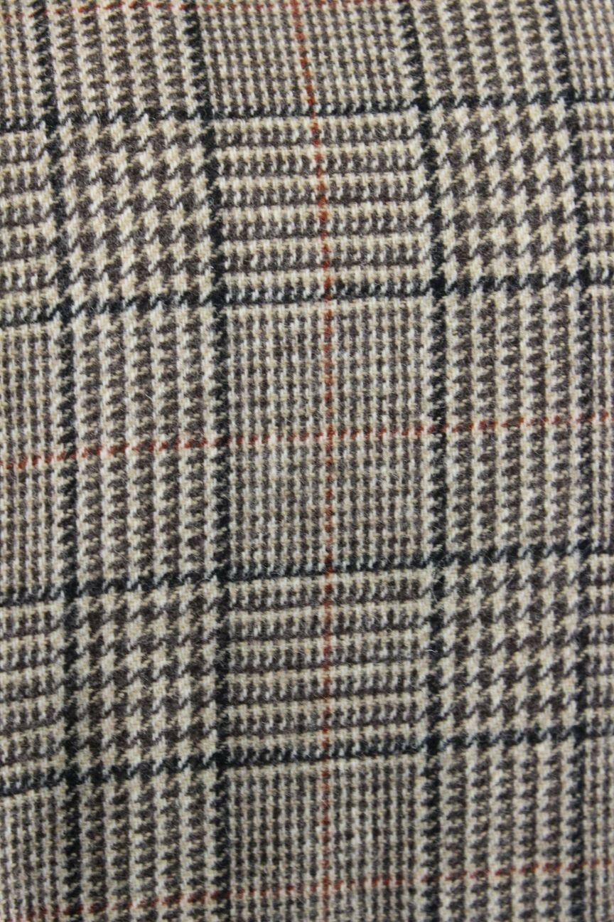 OSCAR JACOBSON VINTAGE 70's LIGHT BROWN CHECKED PURE LAMBSWOOL TWEED JACKET 42IN
