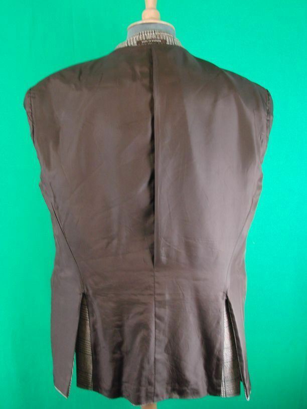 OSCAR JACOBSON VINTAGE 70's LIGHT BROWN CHECKED PURE LAMBSWOOL TWEED JACKET 42IN