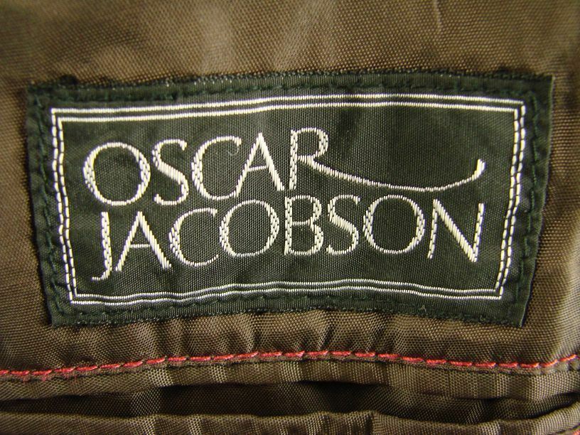 OSCAR JACOBSON VINTAGE 70's LIGHT BROWN CHECKED PURE LAMBSWOOL TWEED JACKET 42IN