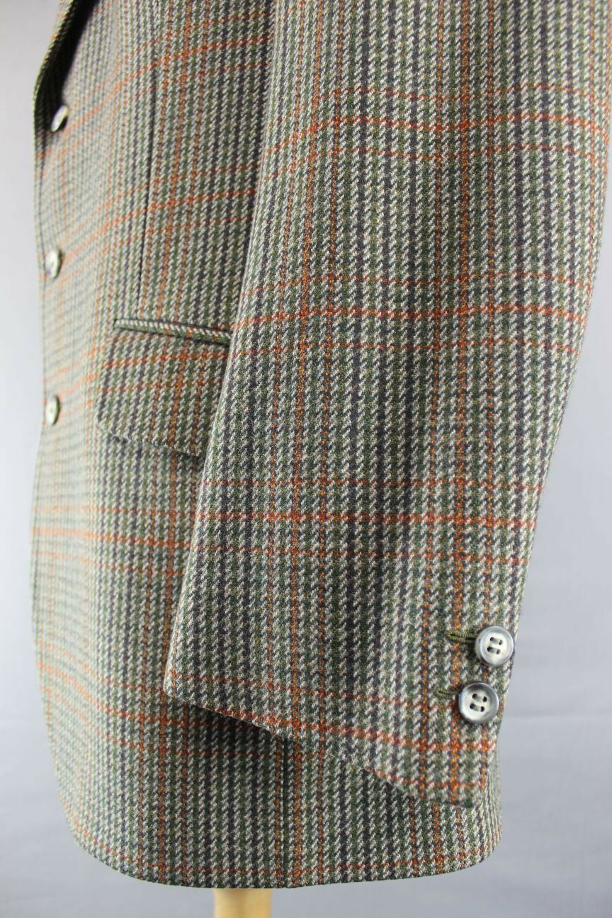 CLASSIC VINTAGE 1980's PURE WOOL BLADEN SUPASAX CHECKED TWEED JACKET 40 INCH