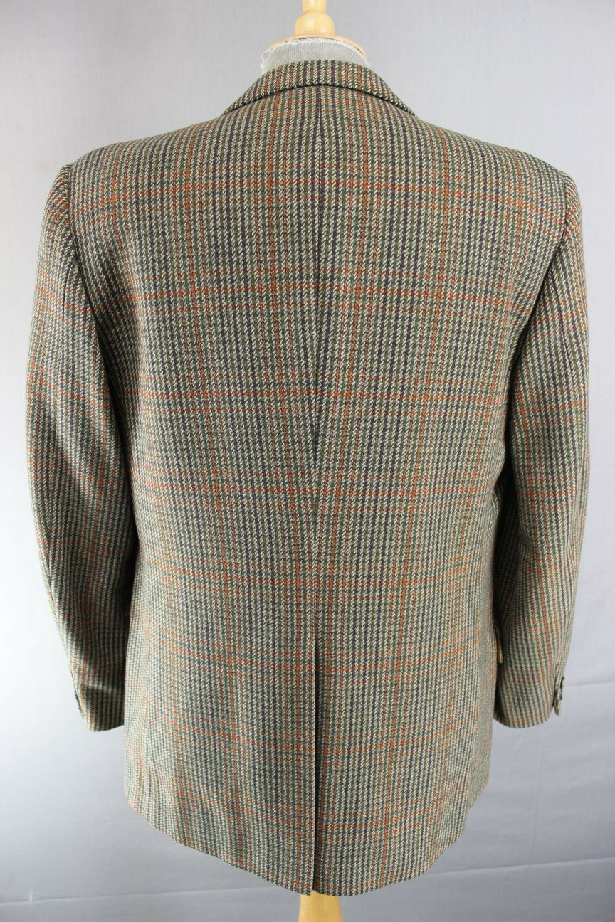 CLASSIC VINTAGE 1980's PURE WOOL BLADEN SUPASAX CHECKED TWEED JACKET 40 INCH