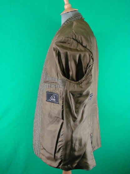 CLASSIC 3 POCKET SKOPES PURE WOOL GREEN CHECKED TWEED JACKET 42 INCH