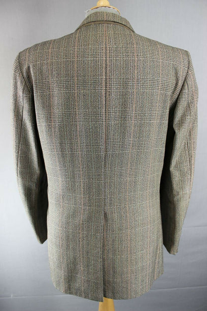 CLASSIC VINTAGE JOHN G.HARDY BRITISH MADE PURE WOOL CHECKED TWEED JACKET 42 INCH