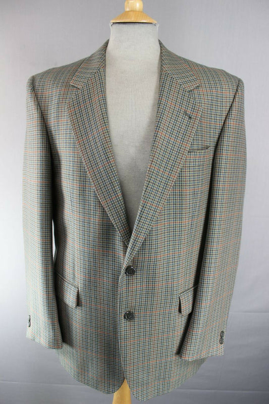 CLASSIC SKOPES GREEN HOUNDSTOTH CHECKED WOOL BLEND  JACKET 40 INCH