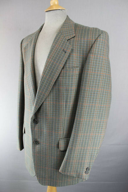 CLASSIC SKOPES GREEN HOUNDSTOTH CHECKED WOOL BLEND  JACKET 40 INCH