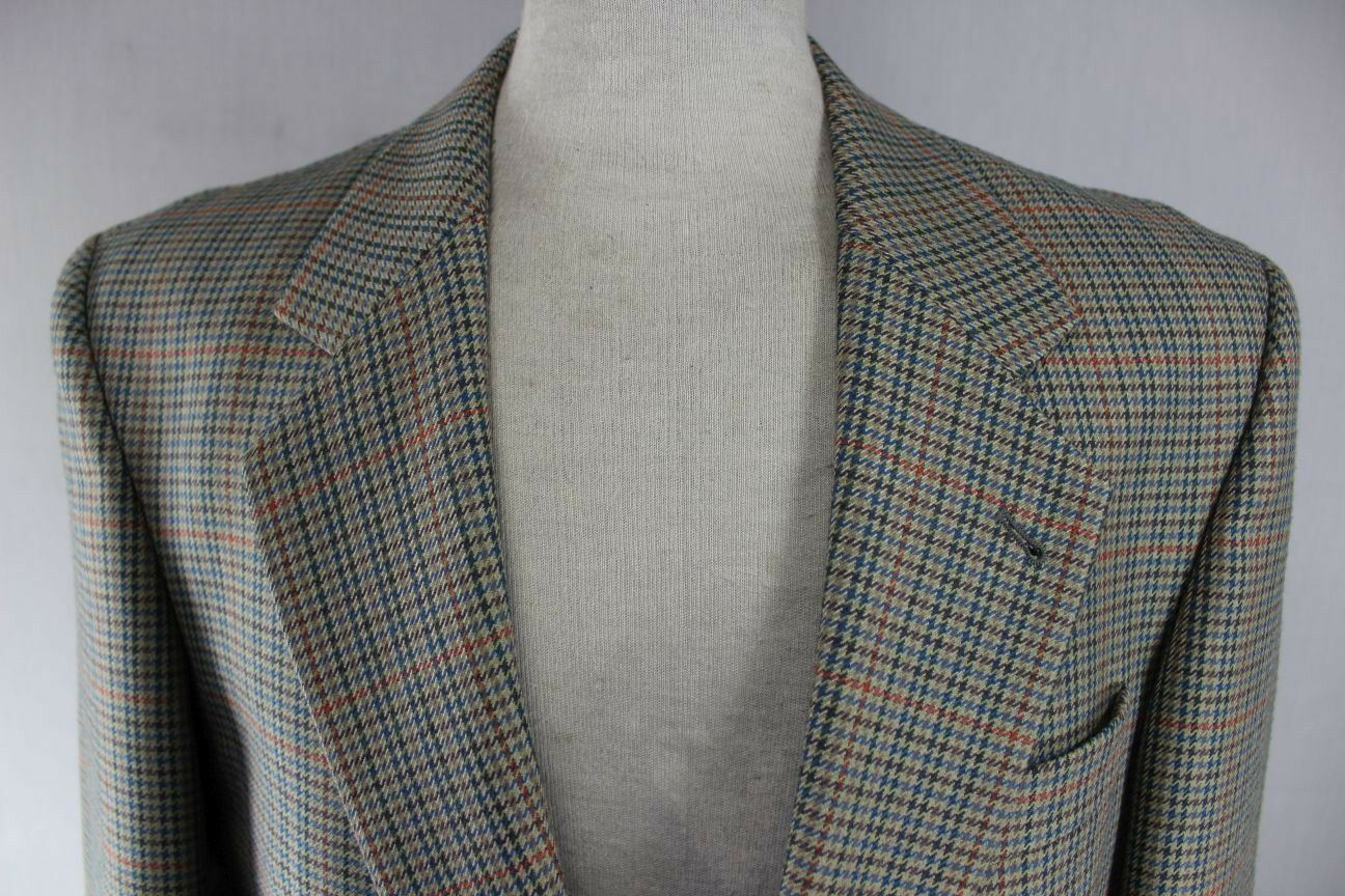 CLASSIC SKOPES GREEN HOUNDSTOTH CHECKED WOOL BLEND  JACKET 40 INCH