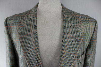 CLASSIC SKOPES GREEN HOUNDSTOTH CHECKED WOOL BLEND  JACKET 40 INCH