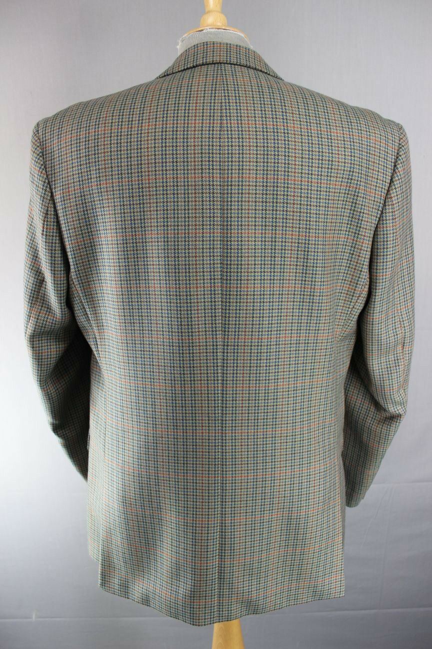 CLASSIC SKOPES GREEN HOUNDSTOTH CHECKED WOOL BLEND  JACKET 40 INCH