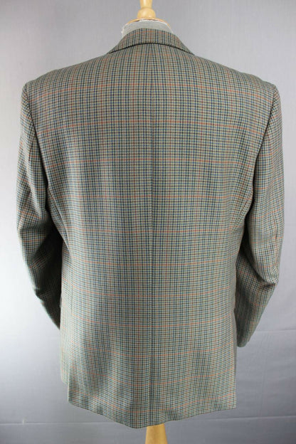CLASSIC SKOPES GREEN HOUNDSTOTH CHECKED WOOL BLEND  JACKET 40 INCH
